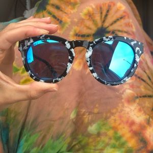 DIFF Eyewear, Dime II Blue Reflective Sunglasses